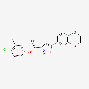 4-Chloro-3-methylphenyl 5-(2,3-dihydro-1,4-benzodioxin-6-yl)-1,2-oxazole-3-carboxylate