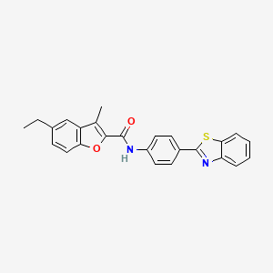 N-[4-(1,3-benzothiazol-2-yl)phenyl]-5-ethyl-3-methyl-1-benzofuran-2-carboxamide