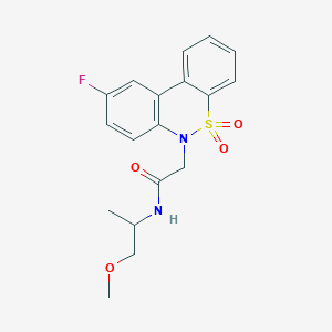 molecular formula C18H19FN2O4S B11339981 2-(9-Fluoro-5,5-dioxido-6H-dibenzo[C,E][1,2]thiazin-6-YL)-N-(1-methoxy-2-propanyl)acetamide 