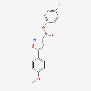 molecular formula C17H12FNO4 B11339982 4-Fluorophenyl 5-(4-methoxyphenyl)-1,2-oxazole-3-carboxylate 