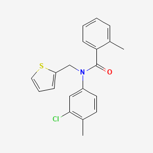 molecular formula C20H18ClNOS B11339995 N-(3-chloro-4-methylphenyl)-2-methyl-N-(thiophen-2-ylmethyl)benzamide 