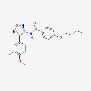 molecular formula C21H23N3O4 B11340017 4-butoxy-N-[4-(4-methoxy-3-methylphenyl)-1,2,5-oxadiazol-3-yl]benzamide 