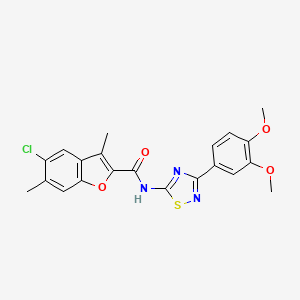 5-chloro-N-[3-(3,4-dimethoxyphenyl)-1,2,4-thiadiazol-5-yl]-3,6-dimethyl-1-benzofuran-2-carboxamide