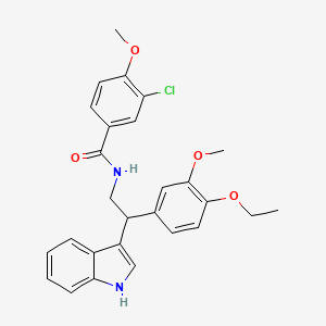 molecular formula C27H27ClN2O4 B11340055 3-chloro-N-[2-(4-ethoxy-3-methoxyphenyl)-2-(1H-indol-3-yl)ethyl]-4-methoxybenzamide 