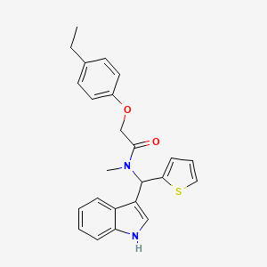 molecular formula C24H24N2O2S B11340082 2-(4-ethylphenoxy)-N-[1H-indol-3-yl(thiophen-2-yl)methyl]-N-methylacetamide 