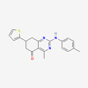 4-methyl-2-[(4-methylphenyl)amino]-7-(2-thienyl)-7,8-dihydroquinazolin-5(6H)-one