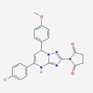 1-[5-(4-Chlorophenyl)-7-(4-methoxyphenyl)-4,7-dihydro[1,2,4]triazolo[1,5-a]pyrimidin-2-yl]pyrrolidine-2,5-dione