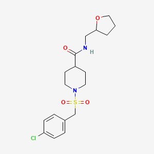 1-[(4-chlorobenzyl)sulfonyl]-N-(tetrahydrofuran-2-ylmethyl)piperidine-4-carboxamide