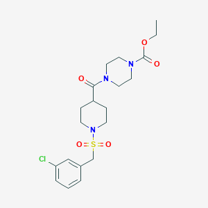 molecular formula C20H28ClN3O5S B11340167 Ethyl 4-({1-[(3-chlorobenzyl)sulfonyl]piperidin-4-yl}carbonyl)piperazine-1-carboxylate 