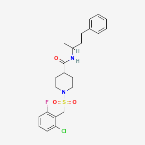 molecular formula C23H28ClFN2O3S B11340201 1-[(2-chloro-6-fluorobenzyl)sulfonyl]-N-(4-phenylbutan-2-yl)piperidine-4-carboxamide 