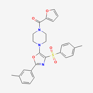 molecular formula C26H25N3O5S B11340220 Furan-2-yl(4-{2-(3-methylphenyl)-4-[(4-methylphenyl)sulfonyl]-1,3-oxazol-5-yl}piperazin-1-yl)methanone 