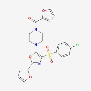 (4-{4-[(4-Chlorophenyl)sulfonyl]-2-(furan-2-yl)-1,3-oxazol-5-yl}piperazin-1-yl)(furan-2-yl)methanone