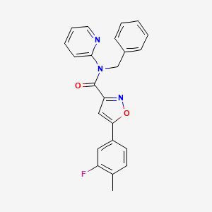 molecular formula C23H18FN3O2 B11340271 N-benzyl-5-(3-fluoro-4-methylphenyl)-N-(pyridin-2-yl)-1,2-oxazole-3-carboxamide 