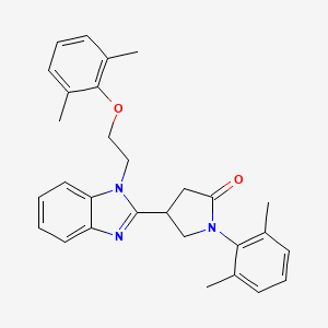 molecular formula C29H31N3O2 B11340282 4-{1-[2-(2,6-dimethylphenoxy)ethyl]-1H-benzimidazol-2-yl}-1-(2,6-dimethylphenyl)pyrrolidin-2-one 