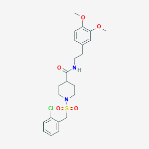 molecular formula C23H29ClN2O5S B11340289 1-[(2-chlorobenzyl)sulfonyl]-N-[2-(3,4-dimethoxyphenyl)ethyl]piperidine-4-carboxamide 