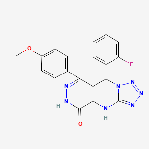 8-(2-fluorophenyl)-10-(4-methoxyphenyl)-2,4,5,6,7,11,12-heptazatricyclo[7.4.0.03,7]trideca-1(9),3,5,10-tetraen-13-one