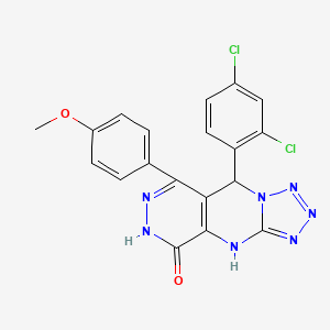 molecular formula C19H13Cl2N7O2 B11340293 8-(2,4-dichlorophenyl)-10-(4-methoxyphenyl)-2,4,5,6,7,11,12-heptazatricyclo[7.4.0.03,7]trideca-1(9),3,5,10-tetraen-13-one 