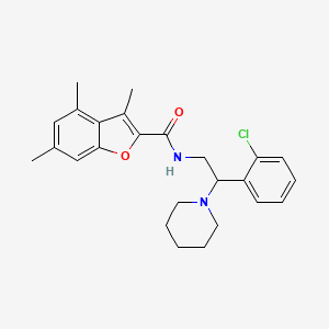 molecular formula C25H29ClN2O2 B11340319 N-[2-(2-chlorophenyl)-2-(piperidin-1-yl)ethyl]-3,4,6-trimethyl-1-benzofuran-2-carboxamide 