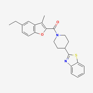 molecular formula C24H24N2O2S B11340322 [4-(1,3-Benzothiazol-2-yl)piperidin-1-yl](5-ethyl-3-methyl-1-benzofuran-2-yl)methanone 