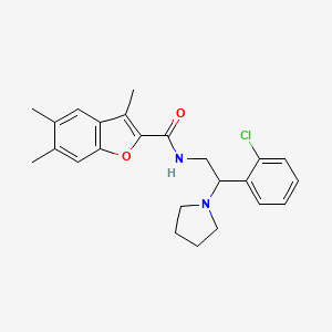 N-[2-(2-chlorophenyl)-2-(pyrrolidin-1-yl)ethyl]-3,5,6-trimethyl-1-benzofuran-2-carboxamide