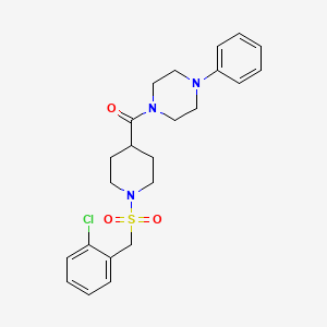 {1-[(2-Chlorobenzyl)sulfonyl]piperidin-4-yl}(4-phenylpiperazin-1-yl)methanone