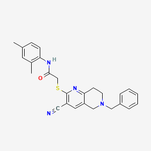 molecular formula C26H26N4OS B11340382 2-[(6-benzyl-3-cyano-5,6,7,8-tetrahydro-1,6-naphthyridin-2-yl)sulfanyl]-N-(2,4-dimethylphenyl)acetamide 