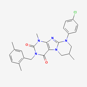 9-(4-chlorophenyl)-3-[(2,5-dimethylphenyl)methyl]-1,7-dimethyl-7,8-dihydro-6H-purino[7,8-a]pyrimidine-2,4-dione