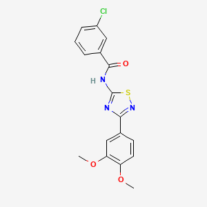 molecular formula C17H14ClN3O3S B11340413 3-chloro-N-[3-(3,4-dimethoxyphenyl)-1,2,4-thiadiazol-5-yl]benzamide 