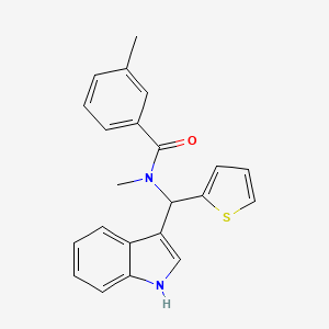 N-[1H-indol-3-yl(thiophen-2-yl)methyl]-N,3-dimethylbenzamide