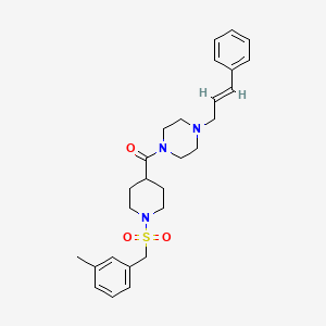 {1-[(3-methylbenzyl)sulfonyl]piperidin-4-yl}{4-[(2E)-3-phenylprop-2-en-1-yl]piperazin-1-yl}methanone