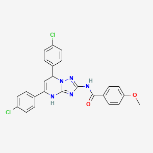 N-[5,7-bis(4-chlorophenyl)-4,7-dihydro[1,2,4]triazolo[1,5-a]pyrimidin-2-yl]-4-methoxybenzamide