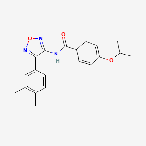 molecular formula C20H21N3O3 B11340480 N-[4-(3,4-dimethylphenyl)-1,2,5-oxadiazol-3-yl]-4-(propan-2-yloxy)benzamide 