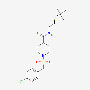 N-[2-(tert-butylsulfanyl)ethyl]-1-[(4-chlorobenzyl)sulfonyl]piperidine-4-carboxamide