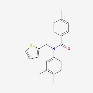 N-(3,4-dimethylphenyl)-4-methyl-N-(thiophen-2-ylmethyl)benzamide