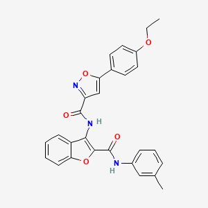 5-(4-ethoxyphenyl)-N-{2-[(3-methylphenyl)carbamoyl]-1-benzofuran-3-yl}-1,2-oxazole-3-carboxamide