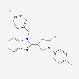 molecular formula C25H22BrN3O B11340585 4-[1-(4-bromobenzyl)-1H-benzimidazol-2-yl]-1-(4-methylphenyl)pyrrolidin-2-one 