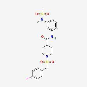 molecular formula C21H26FN3O5S2 B11340610 1-[(4-fluorobenzyl)sulfonyl]-N-{3-[methyl(methylsulfonyl)amino]phenyl}piperidine-4-carboxamide 