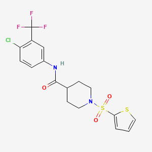 N-[4-chloro-3-(trifluoromethyl)phenyl]-1-(thiophen-2-ylsulfonyl)piperidine-4-carboxamide