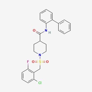 molecular formula C25H24ClFN2O3S B11340635 N-(biphenyl-2-yl)-1-[(2-chloro-6-fluorobenzyl)sulfonyl]piperidine-4-carboxamide 