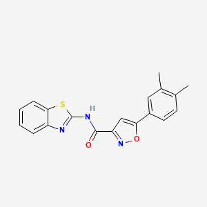 molecular formula C19H15N3O2S B11340639 N-(1,3-benzothiazol-2-yl)-5-(3,4-dimethylphenyl)-1,2-oxazole-3-carboxamide 