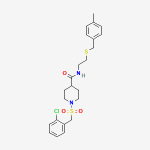 1-[(2-chlorobenzyl)sulfonyl]-N-{2-[(4-methylbenzyl)sulfanyl]ethyl}piperidine-4-carboxamide