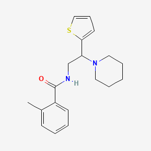 molecular formula C19H24N2OS B11340683 2-methyl-N-[2-(piperidin-1-yl)-2-(thiophen-2-yl)ethyl]benzamide 