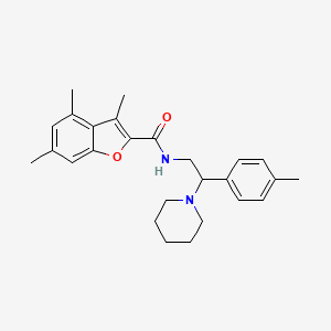 3,4,6-trimethyl-N-[2-(4-methylphenyl)-2-(piperidin-1-yl)ethyl]-1-benzofuran-2-carboxamide