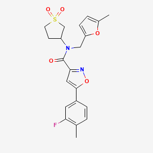 N-(1,1-dioxidotetrahydrothiophen-3-yl)-5-(3-fluoro-4-methylphenyl)-N-[(5-methylfuran-2-yl)methyl]-1,2-oxazole-3-carboxamide