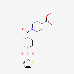 molecular formula C18H26N2O5S2 B11340741 Ethyl 1-[1-(thiophene-2-sulfonyl)piperidine-4-carbonyl]piperidine-4-carboxylate 