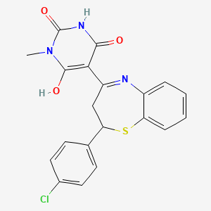 (5Z)-5-[2-(4-chlorophenyl)-2,3-dihydro-1,5-benzothiazepin-4(5H)-ylidene]-6-hydroxy-3-methylpyrimidine-2,4(3H,5H)-dione