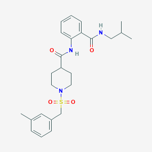 1-[(3-methylbenzyl)sulfonyl]-N-{2-[(2-methylpropyl)carbamoyl]phenyl}piperidine-4-carboxamide