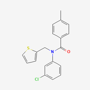 molecular formula C19H16ClNOS B11340785 N-(3-chlorophenyl)-4-methyl-N-(thiophen-2-ylmethyl)benzamide 