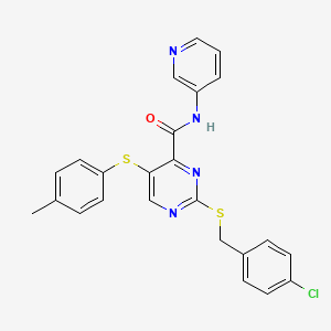 2-[(4-chlorobenzyl)sulfanyl]-5-[(4-methylphenyl)sulfanyl]-N-(pyridin-3-yl)pyrimidine-4-carboxamide