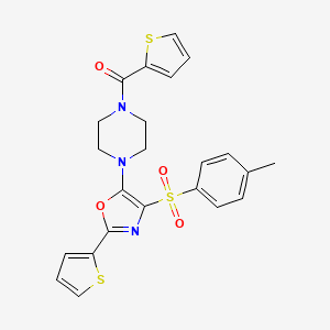 (4-{4-[(4-Methylphenyl)sulfonyl]-2-(thiophen-2-yl)-1,3-oxazol-5-yl}piperazin-1-yl)(thiophen-2-yl)methanone